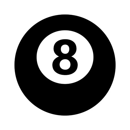 Billiards 8-ball pool flat icon for sports apps and websitesのイラスト素材