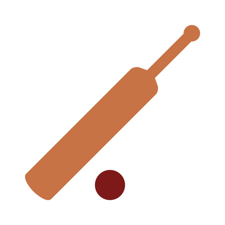 Cricket bat and ball flat icon for sports apps and websitesのイラスト素材