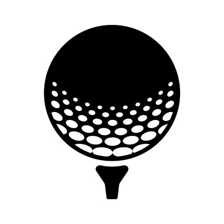 Golf ball on pin flat icon for sports apps and websitesのイラスト素材