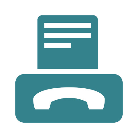 Fax machine flat icon for apps and websitesのイラスト素材