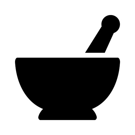 Mortar and pestle pharmacy flat icon for apps and websitesのイラスト素材