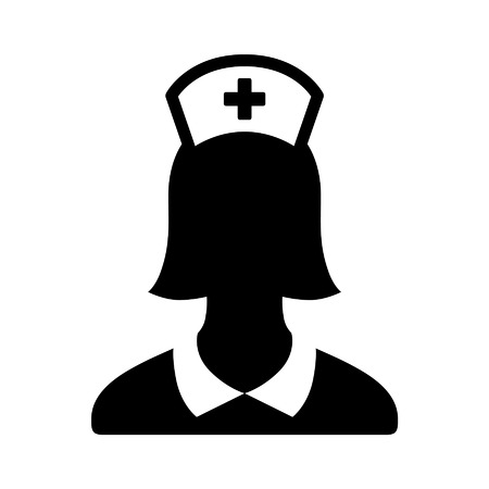 Nurse or medical assistant flat icon for apps and websitesのイラスト素材