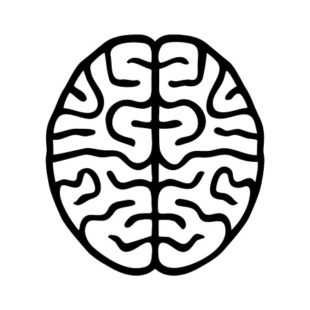 Human brain outline icon for medical healthcareのイラスト素材