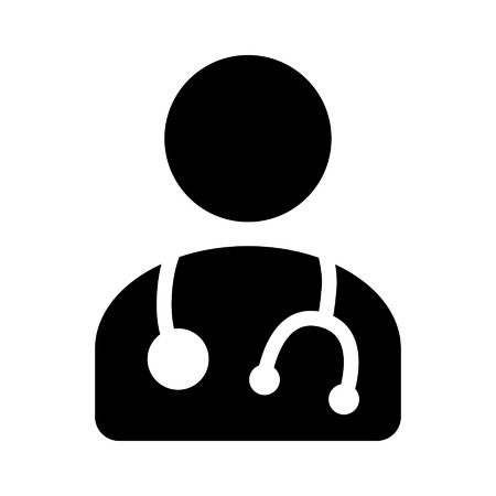 Physician doctor - a provider of patient care flat icon for apps and websitesのイラスト素材