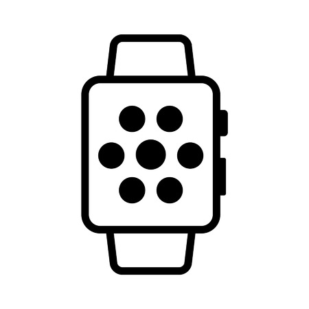 Elegant smartwatch line art icon for apps and websitesのイラスト素材