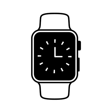 Smart watch wearable with time face flat iconのイラスト素材