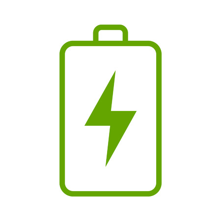 Green renewable energy battery line art icon for appsのイラスト素材