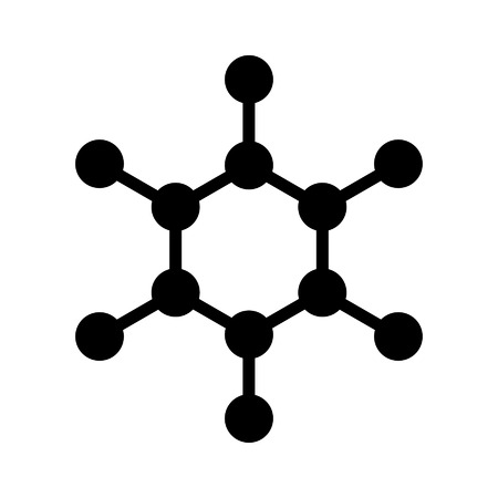 Carbon molecule flat icon for apps and websitesのイラスト素材