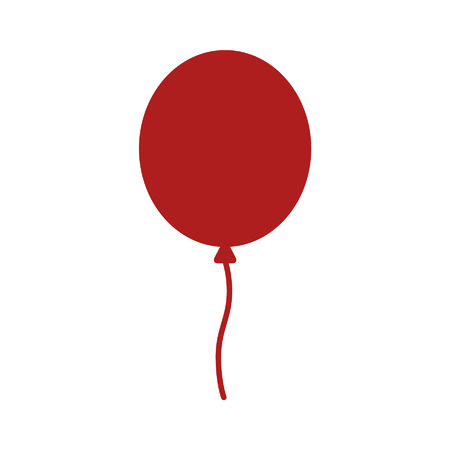Red balloon with string flat icon for apps and websitesのイラスト素材
