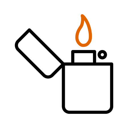 Vintage lighter flat icon for apps and websitesのイラスト素材