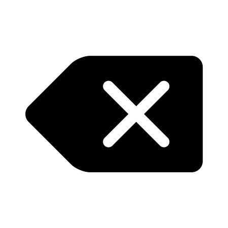 Delete backspace key flat icon for apps and websitesのイラスト素材