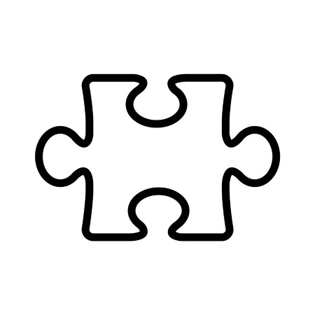 Puzzle piece line art icon for apps and websitesのイラスト素材