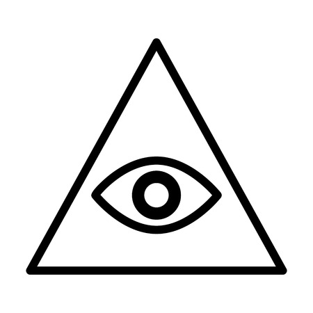 Eye of providence or all-seeing eye of God line art icon for apps and websites