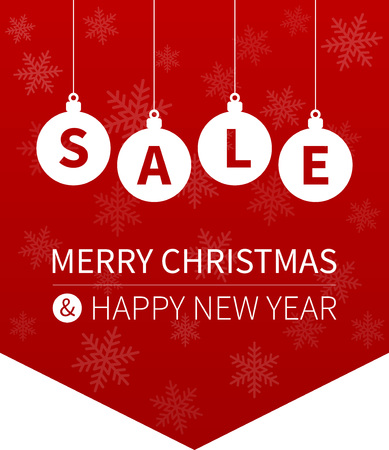 Merry Christmas sale promotion website hanging banner flagのイラスト素材
