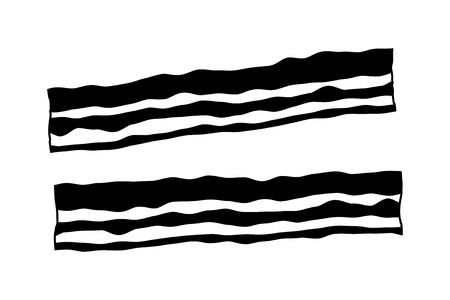 Bacon strips flat icon for apps and websitesのイラスト素材