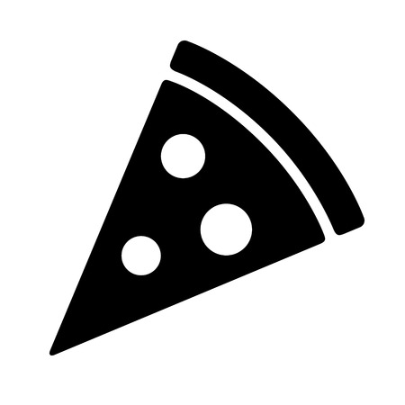 Pizza slice with pepperoni flat icon for apps and websitesのイラスト素材