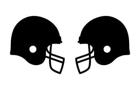 American gridiron football match with helmets flat icon for apps and sports websitesのイラスト素材