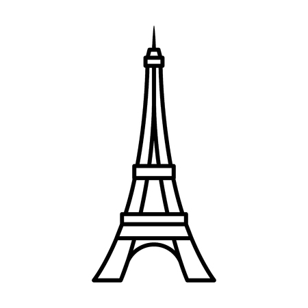 Eiffel Tower  Tour Eiffel in Paris line art icon for apps and websitesのイラスト素材