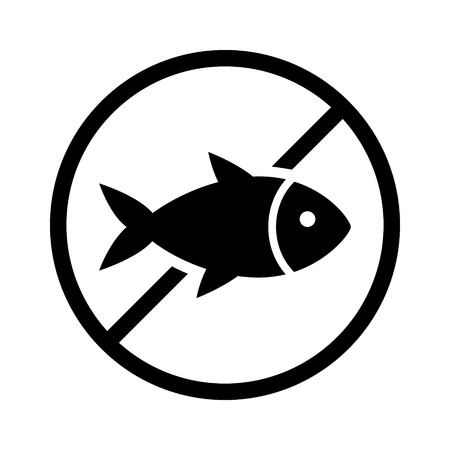 fish or seafood free food allergy product dietary label for apps and websitesのイラスト素材