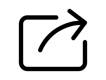 Share or export with arrow line art icon for apps and websitesのイラスト素材