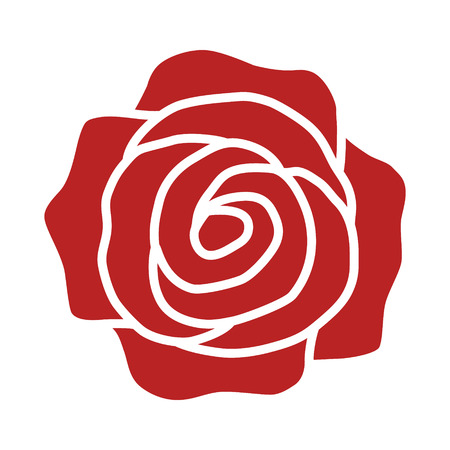 Rose flower or romantic rose flat red icon for apps and websitesのイラスト素材
