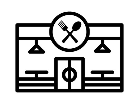 Restaurant, diner, eatery or bistro line art icon for food apps and websitesのイラスト素材