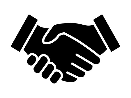 Business agreement handshake or friendly handshake line art icon for apps and websitesのイラスト素材