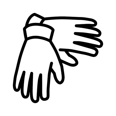 A pair of gloves for hand protection line art icon for apps and websitesのイラスト素材