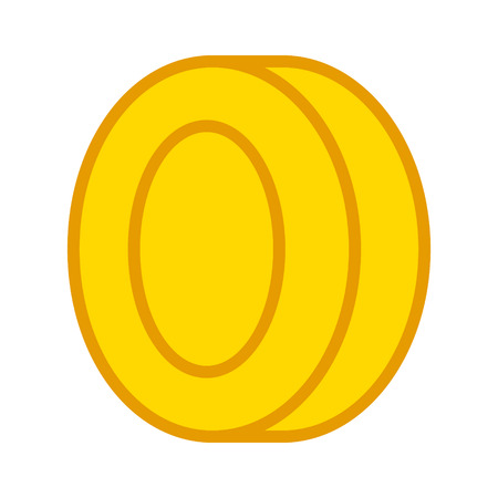 Gold video game coin line art icon for games and websitesのイラスト素材