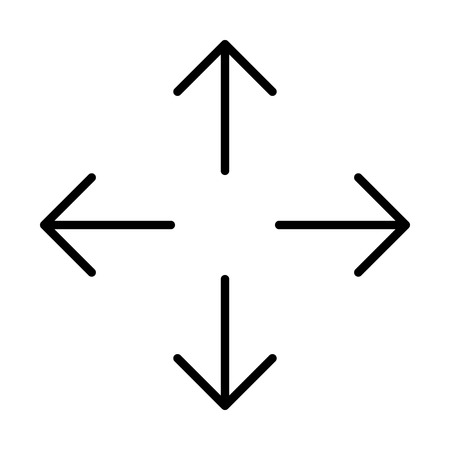 Up down left right  or north east south west arrows line art icon for apps and websitesのイラスト素材