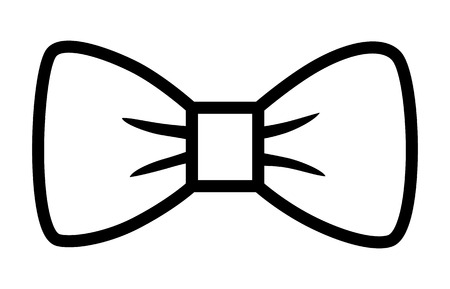 Bow tie or bowtie fashion accessory line art icon for apps and websitesのイラスト素材