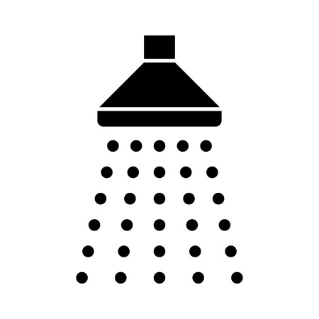 Shower sprinkler spray with water coming down flat icon for apps and websitesのイラスト素材