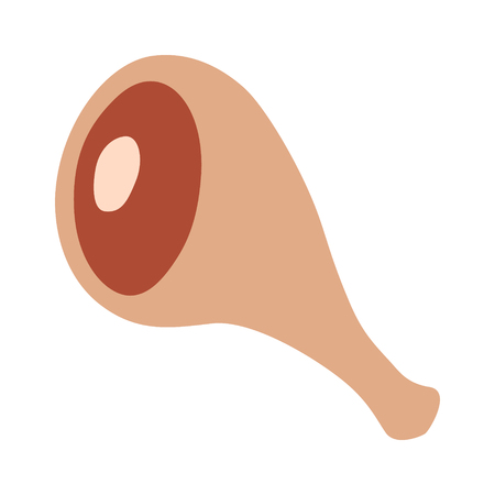Leg of ham or leg of lamb flat color icon for food apps and websitesのイラスト素材