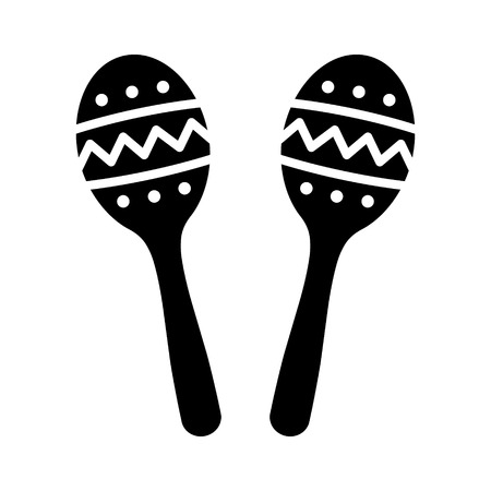 Maracas, rumba shakers or shac-shacs musical instrument flat icon for music apps and websitesのイラスト素材