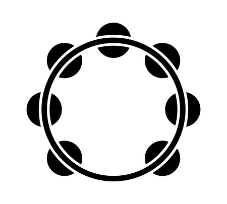 Headless tambourine musical instrument flat icon for music apps and websitesのイラスト素材