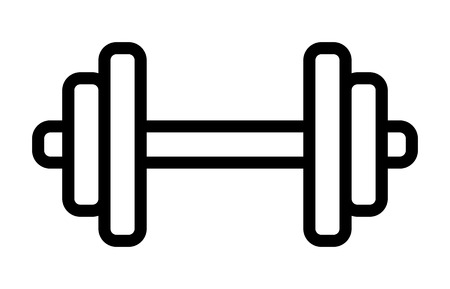 Dumbbell or dumbells weight training equipment line art vector icon for exercise apps and websitesのイラスト素材
