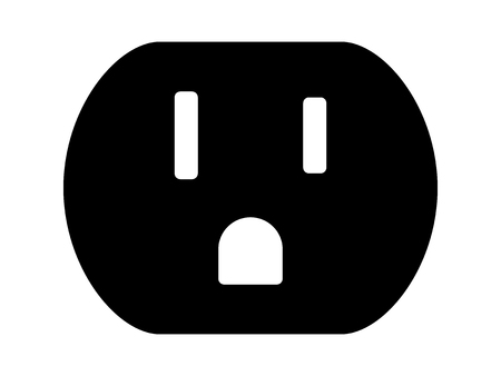 NEMA 5-15 grounded power outlet / ac socket flat vector icon for apps and websitesのイラスト素材