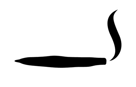 Smoking a marijuana joint or cannabis spliff cigarette flat vector icon for apps and websitesのイラスト素材