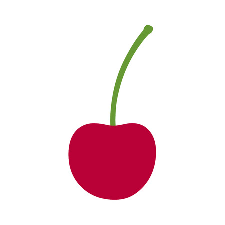 Cherry fruit or cherries flat color vector icon for food apps and websitesのイラスト素材