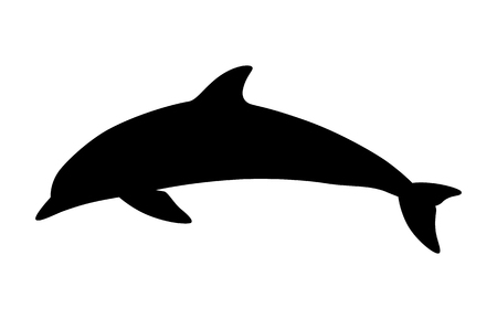 Dolphin aquatic mammal vector icon for animal apps and websitesのイラスト素材