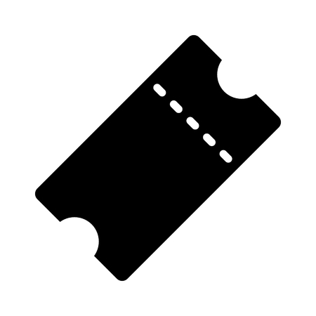 Movie ticket stub or theater admission with perforation flat vector icon for apps and websites.のイラスト素材