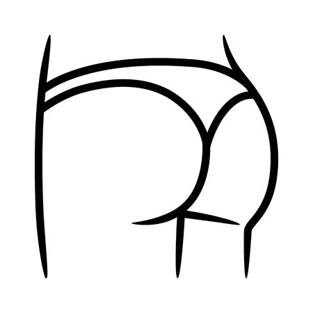 Bikini bottom or thong underwear line art vector icon for fashion apps and websitesのイラスト素材
