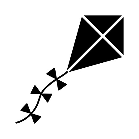 A diamond flying kite with a decorative tail flat vector icon for apps and websitesのイラスト素材