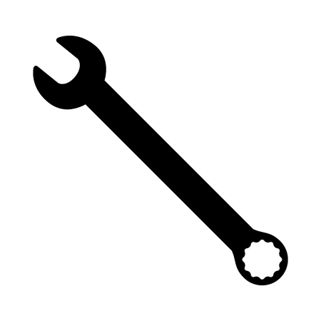 Combination wrench / spanner with open box or ring end flat vector icon for apps and websitesのイラスト素材