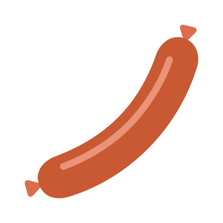Cooked sausage meat link or wiener dog flat vector icon for food apps and websitesのイラスト素材