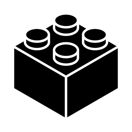 Brick block or piece flat vector icon for toy apps and websitesのイラスト素材