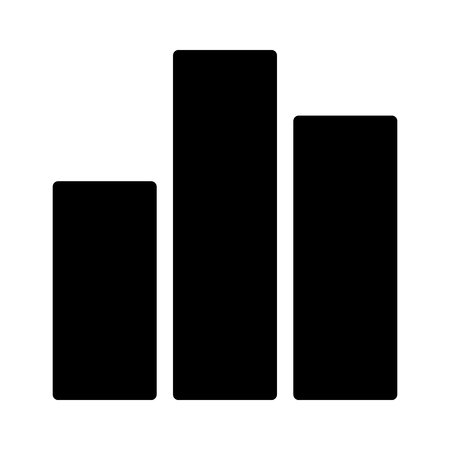 Bar graph or bar chart with different financial values flat vector icon for finance apps and websitesのイラスト素材