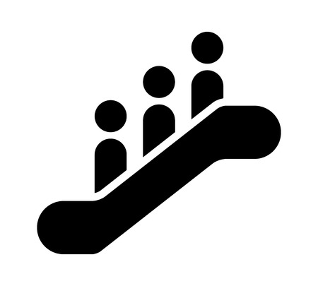 Escalator sign with 3 people standing on it flat vector icon for apps and websitesのイラスト素材