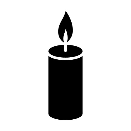 Lit wax candle / candlestick flat vector icon for apps and websitesのイラスト素材