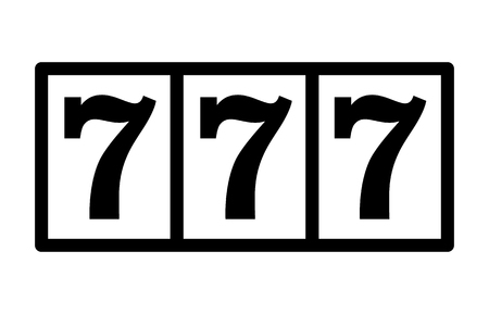 Slot machine or slots with 777 flat vector icon for casino apps and websitesのイラスト素材